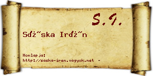 Sáska Irén névjegykártya
